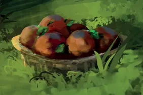 Basket with 6 fruits